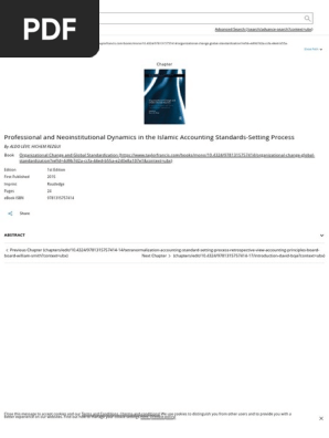 Professional and Neoinstitutional Dynamics in the Islamic Accounting S