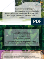 Sensibilización Sobre Las Principales Necesidades Psicoeducativas en Las Dificultades de Aprendizaje de Los Alumnos de Grado 1002 Del Colegio Inocencio Chincá de Tame - Arauca