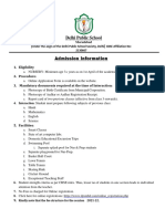 Delhi Public School: 1. Eligibility 2. Procedure: 3. Mandatory Documents Required at The Time of Interaction