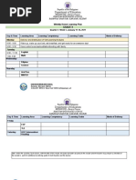 Q2Weekly Home Learning Plan in MAPEH 7, 9, 10