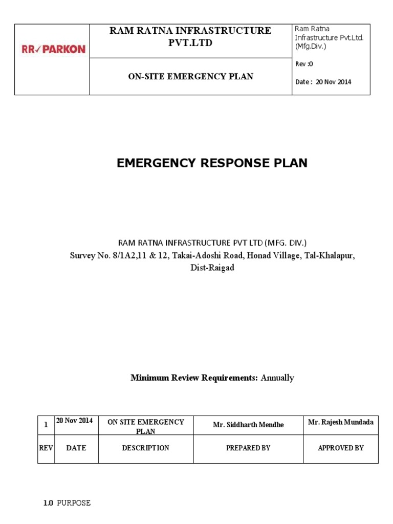 Emergency Response Plan | PDF | Emergency | Emergency Management