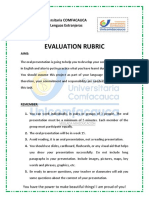 Evaluation Rubric - Final Presentation 2022