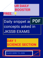 Join Our Daily JKSSB Booster Free.: Daily Snippet and Concepts Asked in JKSSB Exams