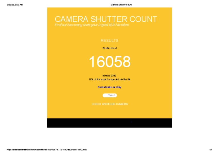 Camera Shutter Count D700 #2414948 | PDF
