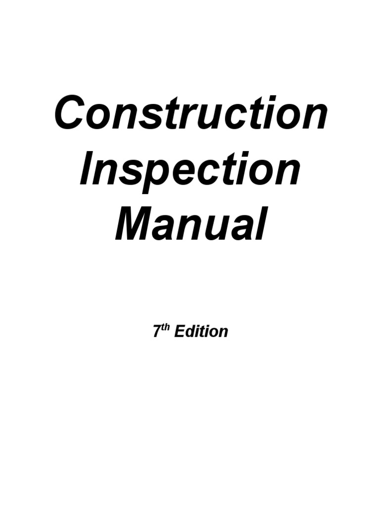 Construction Inspection Manual | PDF | Architect | Employment