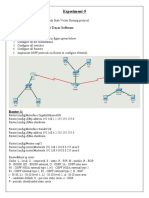 Experiment-9: Aim: Apparatus (Software) : Packet Tracer Software Procedure