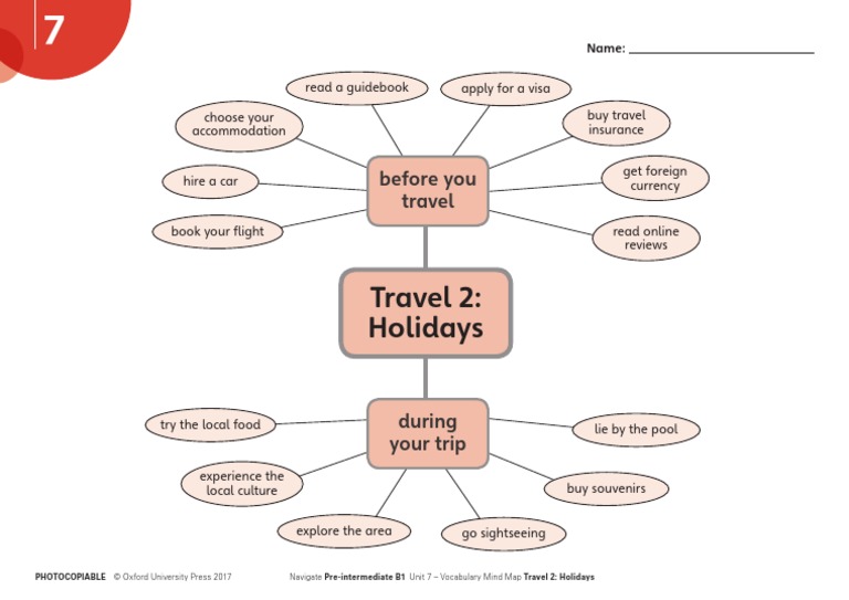 Unit 7 - Vocabulary - Travel 2 - Holidays - Complete | PDF