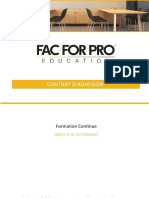 FAC FOR PRO - Contrat D'adhésion - Formation Continue