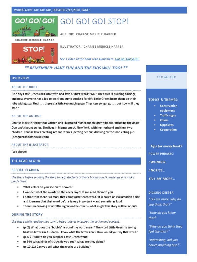 Go! Go! Go! Stop!: Remember: Have Fun and The Kids Will Too! | PDF ...