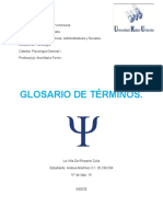 Glosario de Terminos, PSICOLOGIA GENERAL I