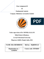 Class Assignment-02 of Fundamental Analysis Company-Hindustan Aeronautics Limited