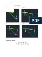 Resultados de velocidad en Autocad con ecuaciones cinemáticas