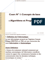 Cour 01 Concepts de Base de L'algorithmique