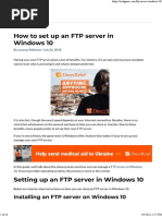 How to set up an FTP server in Windows 10