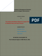 An Analysis Distribution Network in Supply Chain Management at Vijaykant Dairy and Food Products