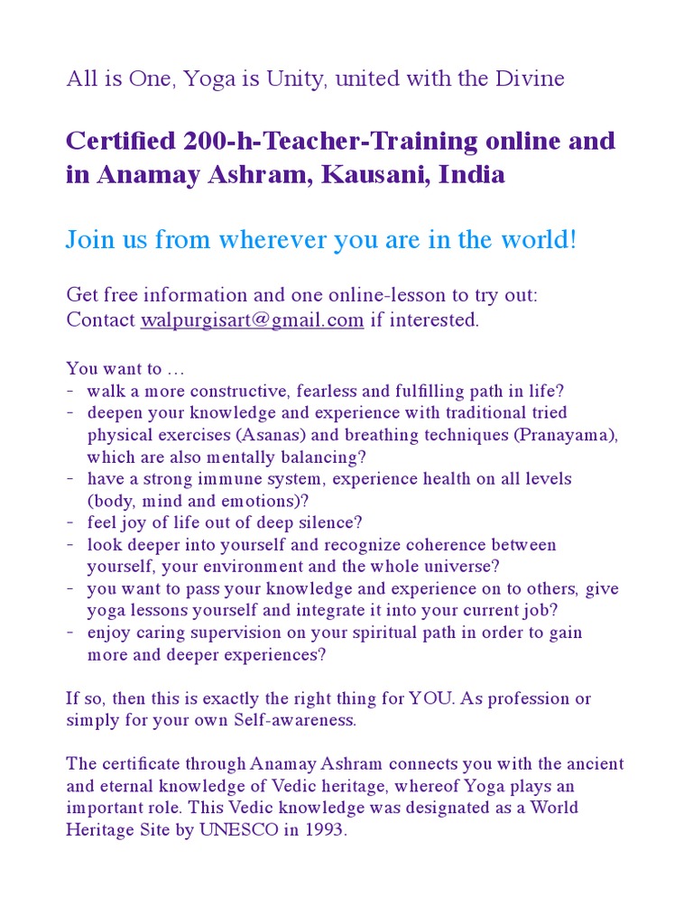 Yoga Teacher Training | PDF | Hatha Yoga | Asana