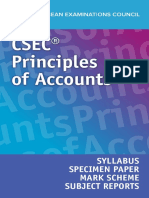 Csec Principles of Accounts: Syllabus Specimen Paper Mark Scheme Subject Reports