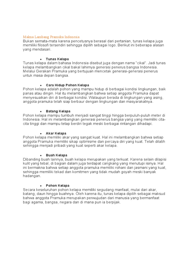 Makna Lambang Pramuka Indonesia Tunas Kelapa PDF