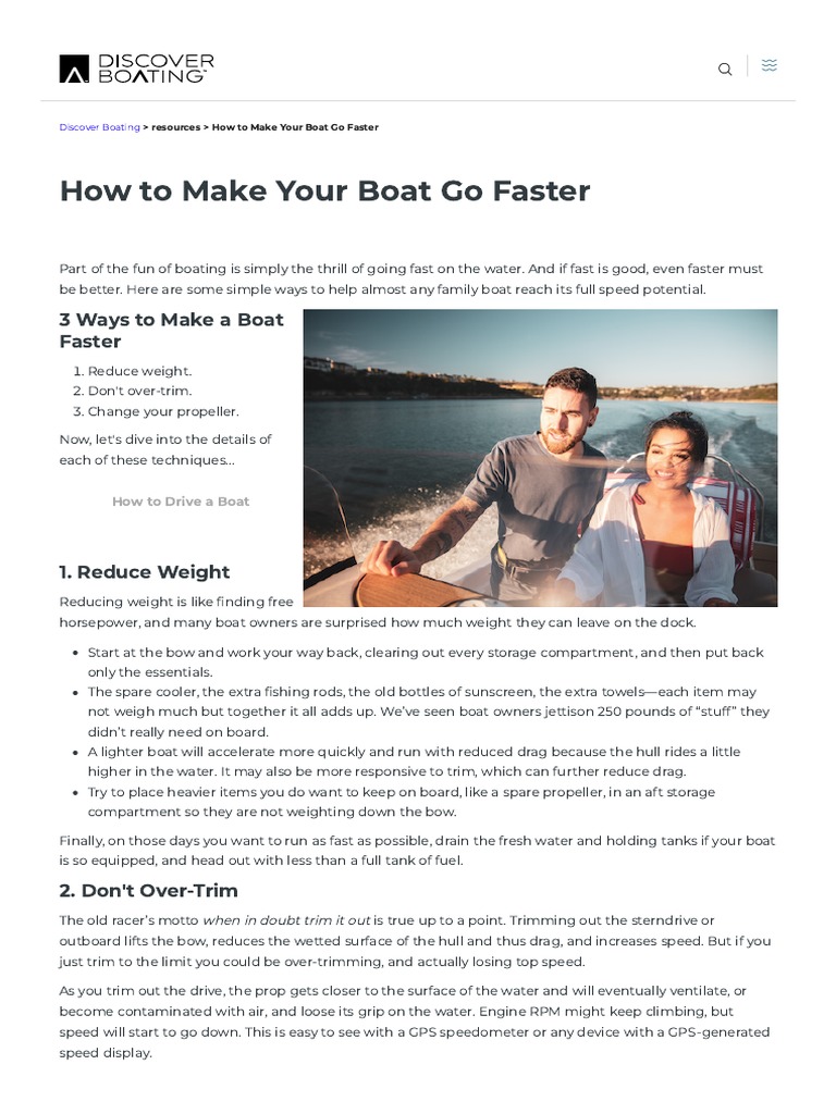 How To Make A Boat Faster Discover Boating PDF Propeller