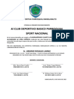 Placa de Reconocimiento Sport Nacional