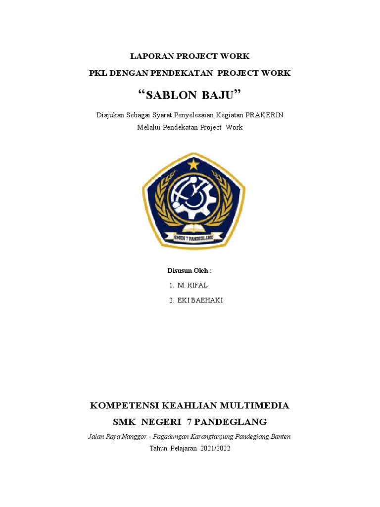 Project Work Sablon Baju SMK 7 Pandeglang | PDF