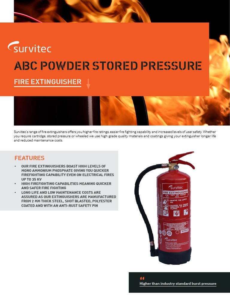 Survitec ABC Stored Pressure Extinguishers | PDF | Firefighting | Fires