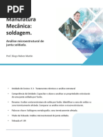 Manufatura Mecânica: Soldagem.: Análise Microestrutural de Junta Soldada