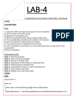 Simulation of Error Detection & Correction Code (CRC, Hamming Code)