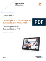 Learner Guide: Cambridge IGCSE /cambridge IGCSE (9-1) Business Studies 0450 / 0986