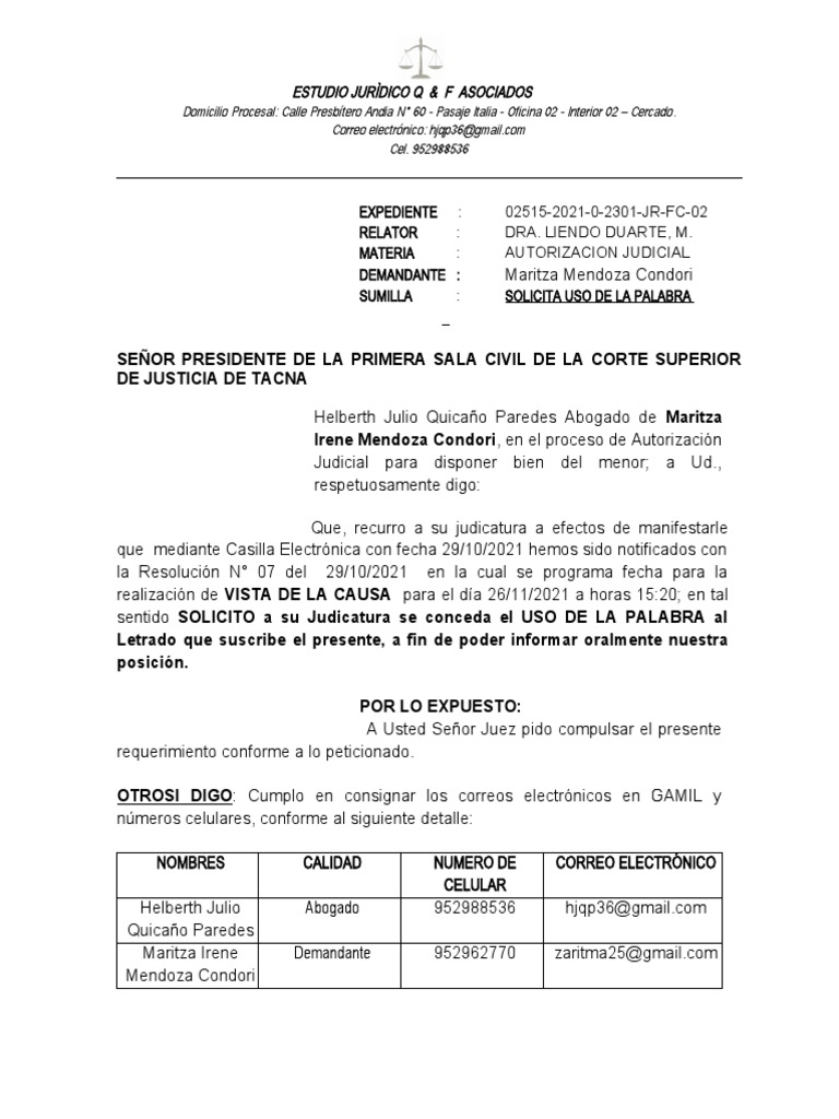 Solicito El Uso de La Palabra | PDF