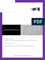 Generar Documentos HTML Usando Lenguaje Php. Ejercicio Resuelto Ejemplo Sencillo. (Cu00733b)