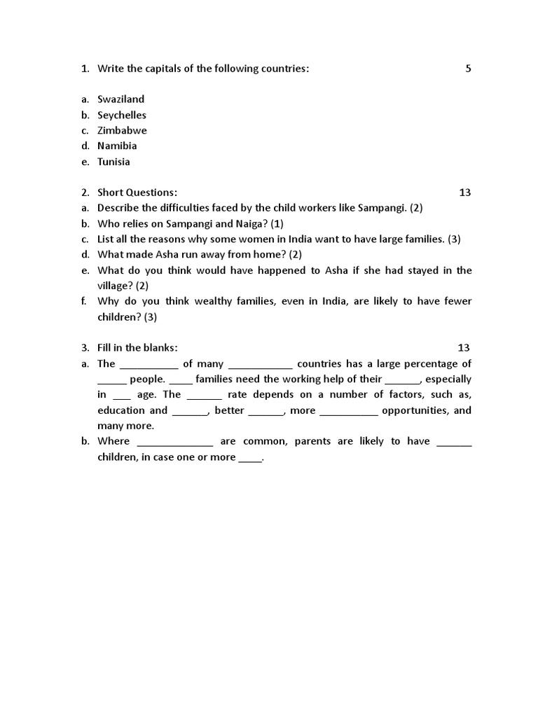 Geography Test PDF
