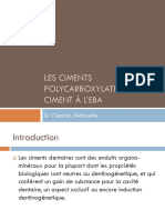 Les Ciments Polycarboxylates Et Ciment À l'EBA