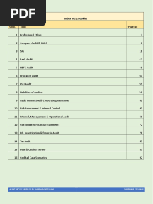 Index MCQ Booklet: Audit MCQ Compiler by Shubham Keswani Shubham Keswani