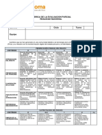 Rúbrica de La Evaluacion Parcial Realidad Nacional Tema Carrera Ciclo Turno