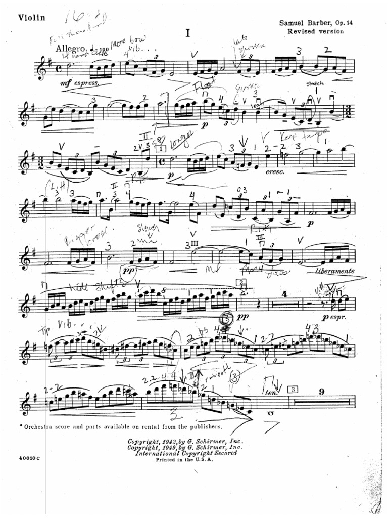 Barber Violin Concerto CP PDF