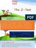 The Z-Test: Prepared By: GINA G. BAUTISTA Kaunlaran High School SDO-Navotas