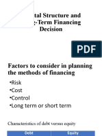 Capital Structure and Long-Term Financing Decision