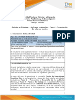 Guía de Actividades y Rúbrica de Evaluación - Paso 4 - Presentación Del Informe Técnico