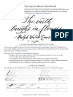 Simple Springtime Quote Worksheet: Kaitlin Style Calligraphy Worksheet Set