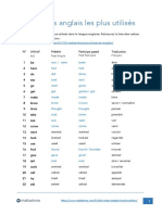 100 Verbes Anglais Les Plus Utilisés: #Infinitif Prétérit Participe Passé Traduction