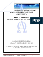 Liturgi Dayak Ngaju Bentuk 4 Minggu 27 Pebruari 2022