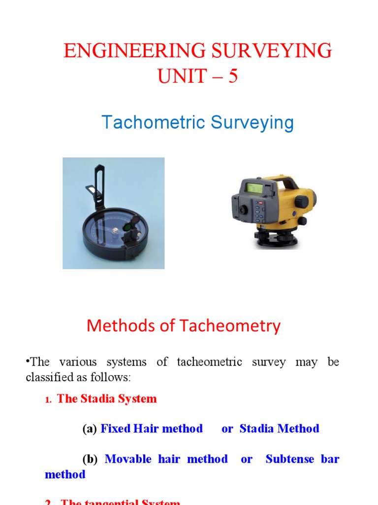 Tacheometric Surveying Methods Explained | PDF | Metrology