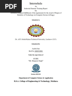 Sample Report On Mini Proect & Interturnship AssessmentKCS752