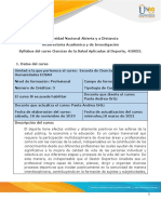 Syllabus Ciencias de La Salud Aplicadas Al Deporte