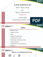 B.Arch, Semester Ii, 2021: AR 207: Theory of Design Unit 3 Theory of Architectural Form