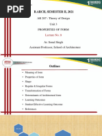 B.Arch, Semester Ii, 2021: AR 207: Theory of Design Unit 3 Properties of Form