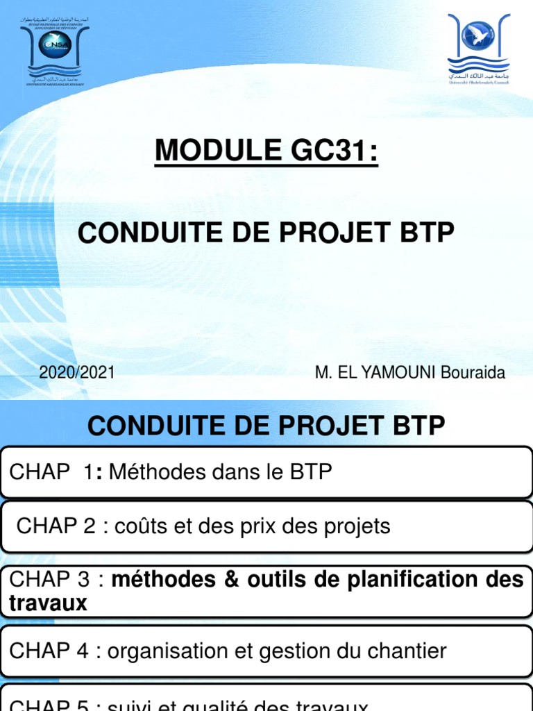 Gestion de Projet BTP : Méthodes et Outils | PDF | Gestion de projet ...