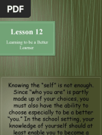 Lesson 12: Learning To Be A Better Learner