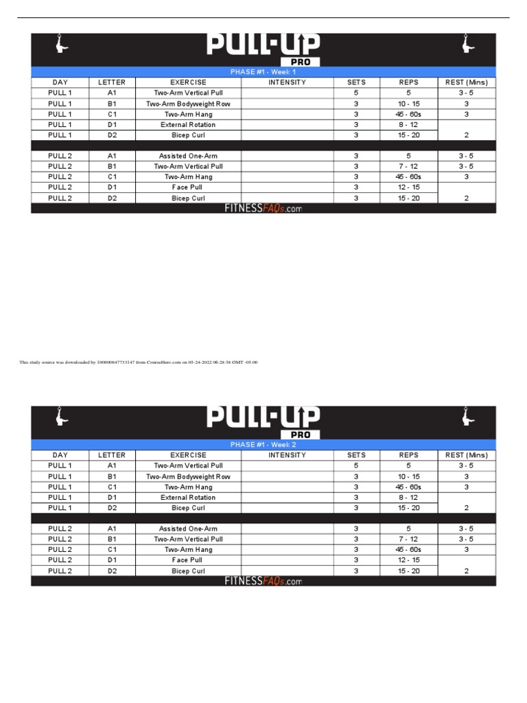 8-Week Pull Workout Plan | PDF